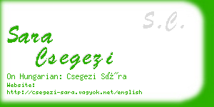 sara csegezi business card